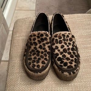 Free People leopard print loafers.